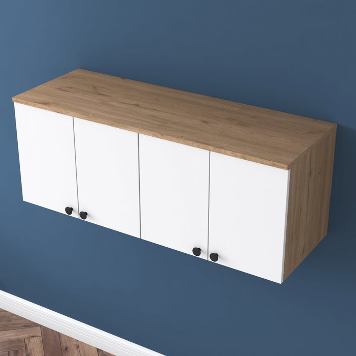 Hanah Home Armario Multiusos BA120 - 2670 Nogal y Blanco
